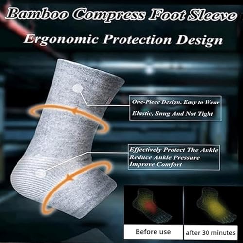 Bamboo Fiber Compression Socks for Men & Women - Ultra Soft & Breathable Ankle Foot Sleeves, All-Day Comfort for Running, Travel, Work & Recovery