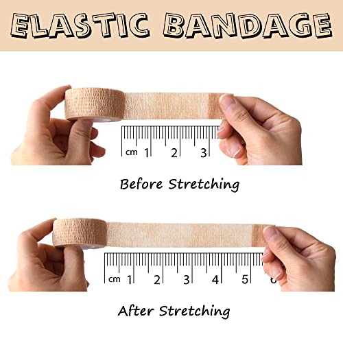 8 Pack 1 x 5 Yards Cohesive Wrap Self Adhesive Bandage Elastic Self Adherent Vet Tape for Athletic, Wrist, Ankle, Knees, Pets (Black) - color: Black, size: 1 Inch