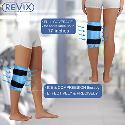REVIX Knee Ice Pack for Injuries Reusable Gel Knee Ice Wrap for Arthritis