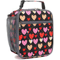 FlowFly Kids Lunch box Insulated Soft Bag Mini Cooler Back to School Thermal Meal Tote Kit for Girls, Boys, Heart - color: Heart