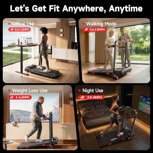 RHYTHM FUN 16% Incline Walking Pad Treadmill with Handles, 6.2MPH, Foldable