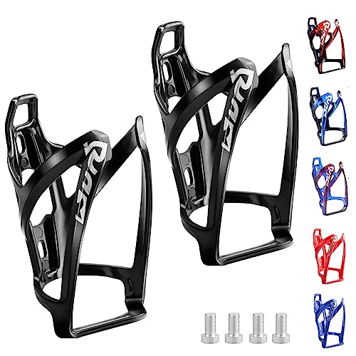 Suruid Bike Water Bottle Cage Ultra-Light Bicycle Bottle Holder Universal Bike Cup Holder Rack for Bicycle, Cycling, MTB, Road/Mountain Bikes 2 Pack - Black - color: Black