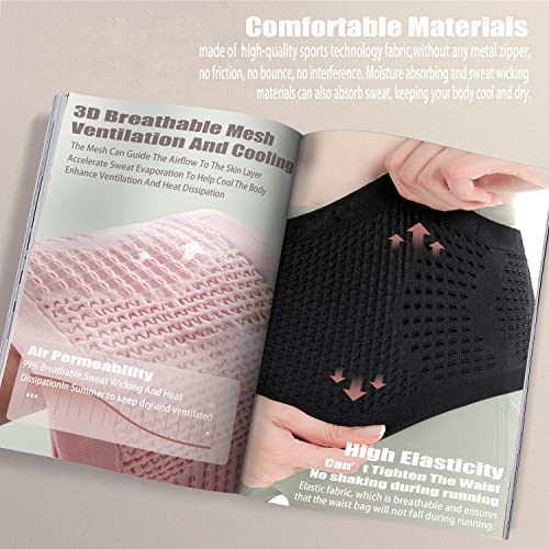 Slim Invisible Running Belt, Breathable Large Capacity Mesh Pouch - color: Black, size: Medium