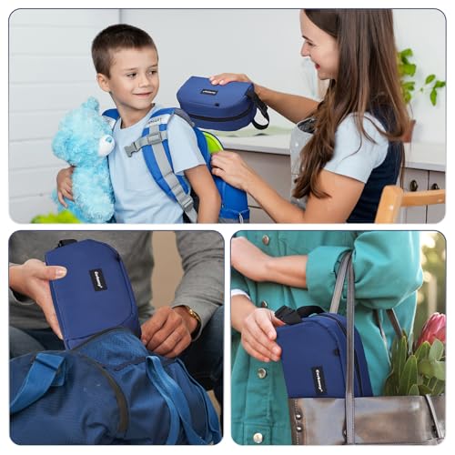 Cerbonny Small Cooler Bag,Freezable Lunch Bag,Built-in ice pack - color: Blue-Navy Blue
