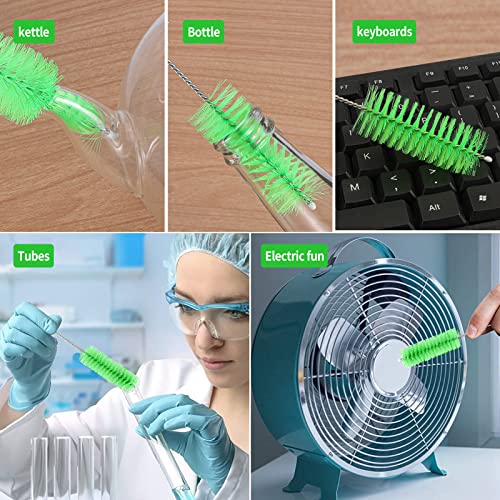 CiaraQ Bottle Cleaning Brushes, 8 Inch Nylon Tube Brush Set - color: Green, size: 8.0 Inch (10pcs)