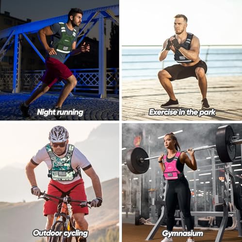 APEXUP Adjustable Weighted Vest, 4-10lb/12-18lb/20-32lb Vest with 6 Ironsand Weights and Large Pocket, Weight Vest for Men Women Strength Training, Running, Walking - color: Digital Camo, size: 4-10lbs