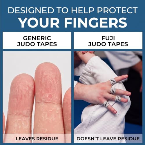 FUJI Jiu-Jitsu and Judo Finger Tape with Case (6 Rolls), Pattern - color: Black/White