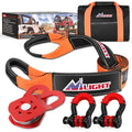 Nilight Offroad Recovery Kit 3" x8' Tow Strap Pulley Anti-Theft D-Shackles - color: 8ft Tow Strap +D-Ring Shackle +Block, size: Trailers