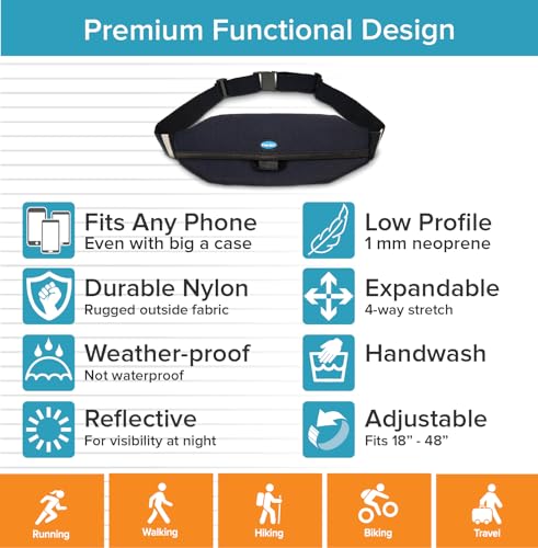 Tune Belt SP2 Slim, No-Bounce, Sweatproof Running Belt for Large Phones