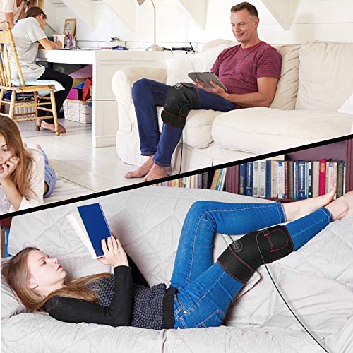 Knee Heating Pad, 3 Adjustable Heat & Vibration Knee Massager (No Battery)