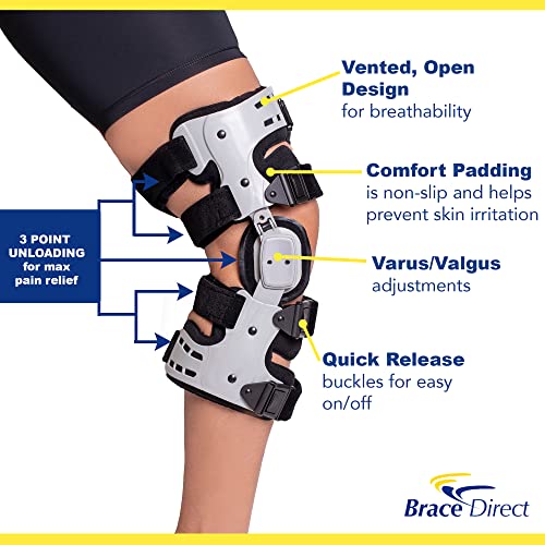 Brace Direct OA Unloader Knee Brace and Heated Massager Pain Relief Bundle - size: Left