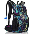 N NEVO RHINO Hydration Backpack, 18L Hiking Backpack with 3L Water Bladder - color: blue print