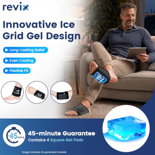REVIX Foot Ice Pack Wrap for Plantar Fasciitis, 45-Min Cold Therapy 2 Packs - style: 2 Packs