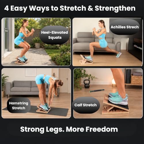 Swara 12.6″ Ankle Board for Calf Stretching & Exercise, 400 lbs Capacity - size: 12.6x14 Inch