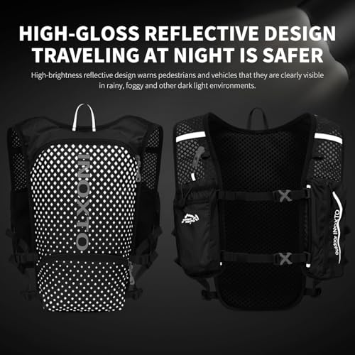 INOXTO Running Hydration Vest Backpack,Lightweight Insulated Pack with 1.5L Water Bladder Bag Daypack for Hiking Trail Running Cycling Race Marathon for Women Men - color: Black spots