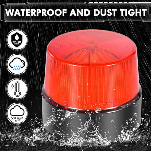 LE228 (Mini) — Red LED USB Rechargeable Strobe Beacon | Selectable Rotation & Flash Modes | Strong Magnetic Base for Car • Truck • Emergency • Construction | Energy Class A++ - color: Red