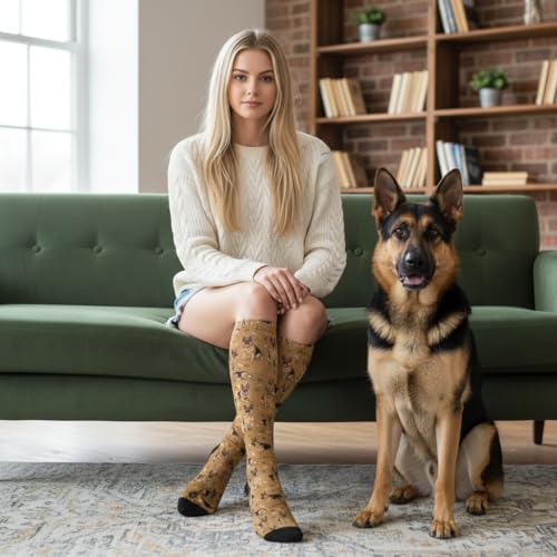 Cute Dog Compression Socks Women Men, Dog Lover Gift - color: German Shepherd