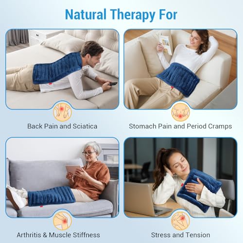 Comfytemp Large Microwavable Moist Heating Pad for Back, 12" x 22", 3.6 lb