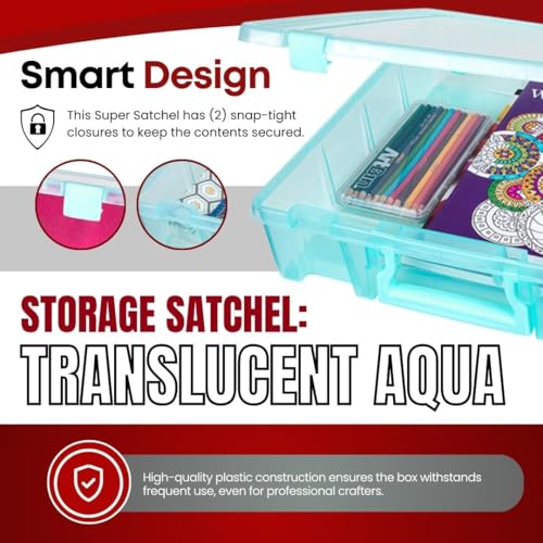 ArtBin Super Satchel 1-Compartment Craft Storage Box, Aqua - color: Aqua