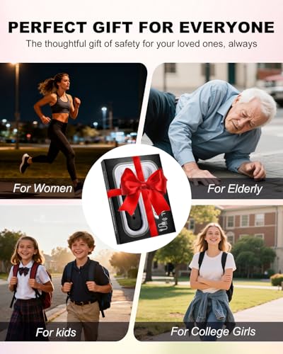 Personal Safety Alarm for Women - Waterproof Rechargeable Security Alarm - 140dB Extra Loud Siren with SOS Strobe Light - Self Defense Keychain for Women Girls Teens Seniors(Black) - color: Black