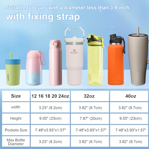 Xxerciz Water Bottle Carrier Bag with Phone Pocket Crossbody Sports Water Bottle Sling Pouch Holder with Adjustable Shoulder Strap, Universal Water Bottle Accessories for Walking Hiking