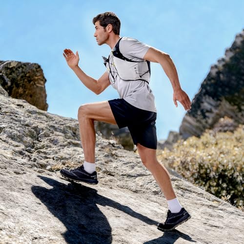 N NEVO RHINO 5L Running Vest, Water Vest Backpack with 2x500ml Soft Flasks - color: Black, size: Medium