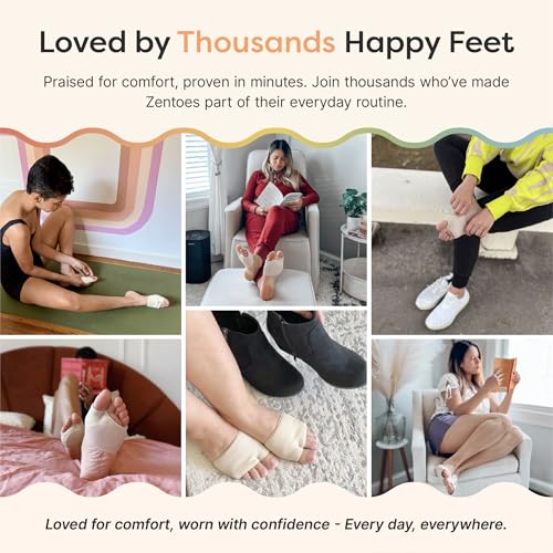 ZenToes Metatarsal Pads for Women, Ball of Foot Gel Cushion Sleeve, Medium - color: Black, size: Medium