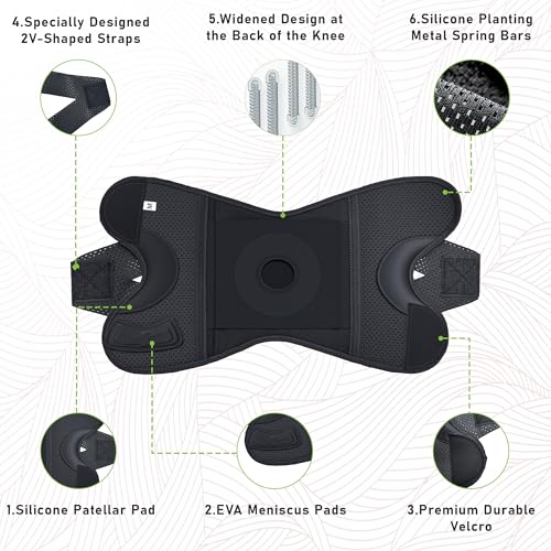 Knee Brace for Meniscus Tear: Compression Knee Support - size: Large