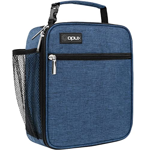 opux Insulated Lunch Box Kids & Adults, Leakproof Soft Cooler Bag, Navy - color: Navy