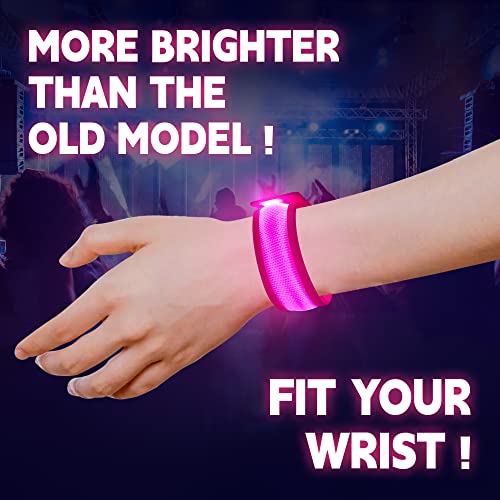 FANL 8/12/24 Pack LED Glow Bracelets, 8 Colors, Light Up Party Favors - color: 8 Pack – Pink