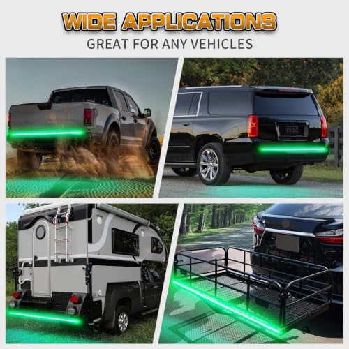 XRIDONSEN 60 inch Tailgate Lights Strip Green Strobe Lights - color: Green