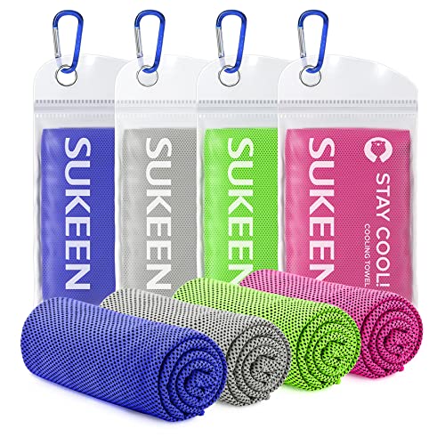 Sukeen Cooling Towels for Neck and Face (40"x12"), Cooling Wraps for Sports - color: Dark Blue/Green/Pink/Grey