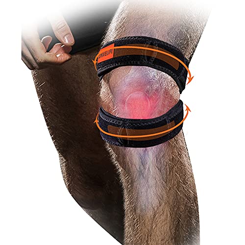 Dual Patella Knee Strap (Black, 1 Count (Pack of 1))