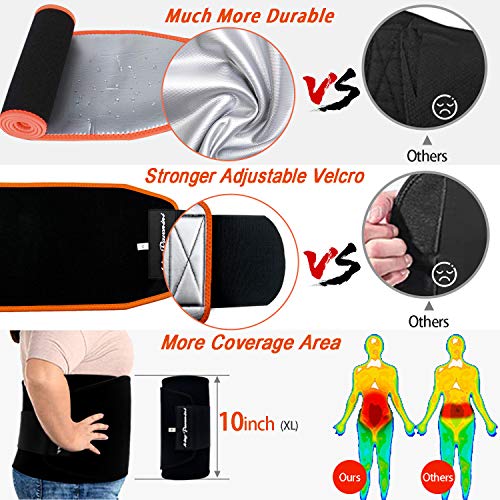 KingPavonini Waist Trainer for Men Women Belly Fat, Sweat Belt Band - color: Black, size: M ( W 8'' × L 38'')