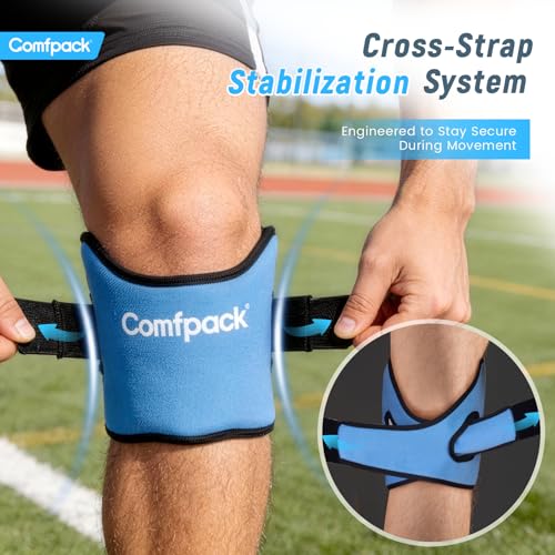Comfpack Knee Ice Pack for Patella Tendon Relief, Hot Cold Therapy, 2 Pack