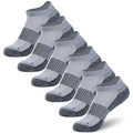 FOOTPLUS Copper Compression Socks,Unisex Cushioned Sole Arch Support Athletic Ankle/Crew Running Hiking Socks - color: 6 Pairs- Grey&black, size: Medium