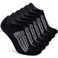 Busy Socks No Show Thin Merino Wool Blend Running Socks with Non-Slip Grips - color: 6 Pairs Black, size: Large-X-Large