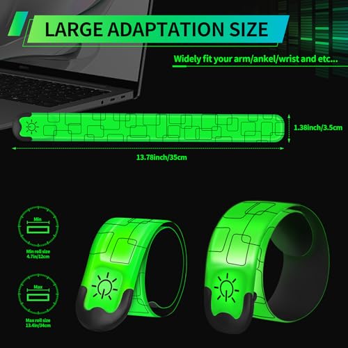 2PCS LED Armband for Running and Walking at Night Safety Gear - color: Green