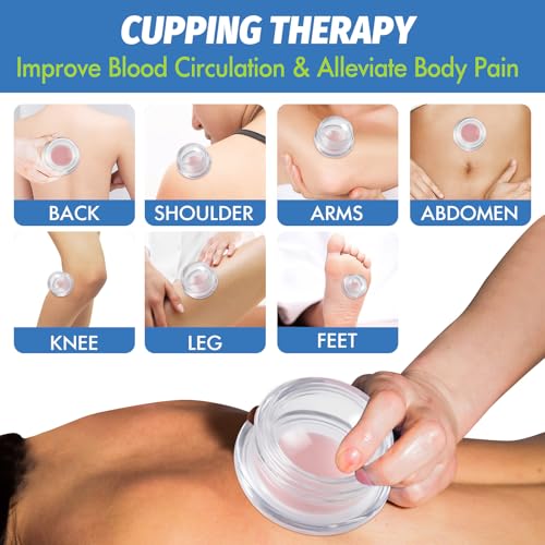 ELERA Silicone Cupping Therapy L Size Sets, Professionally Chinese Massage Cups Tools, Silicone Cup for Joint Pain Relief, Massage Body (L*2 Cups) - style: 2 Cups (L size)