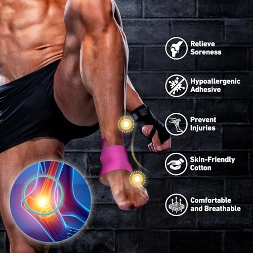 KTQUICK Precut Kinesiology Tape for Ankle,12PCS,20% Stronger Adhesive,Pink - color: Pink