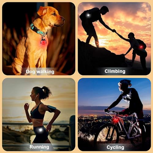 Dog Lights for Night Walking, Clip on Dog Collar Light - 3 Modes, USB-C Rechargeable, IP65 Waterproof, LED Safety Light for Running, Camping, Climbing, Bike - color: White-2pcs-4Modes