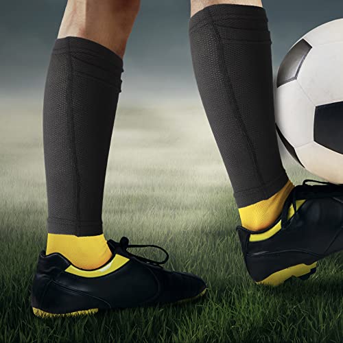Skylety Soccer Shin Guard Sleeves Calf Compression Sleeves Football Leg Sleeve Compression Support Sports Sleeve Socks for Men and Women for Soccer Sport Running Cycling