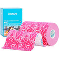 OK TAPE Kinesiology Tape PRO Uncut Latex Free Tape 2in x 16.4ft 2Rolls - color: Pink+white, size: 2 Rolls