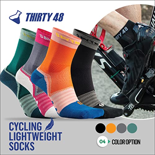 Thirty48 Cycling Socks with S.Café Fabric For Men and Women 3 Pairs - color: Grey/White [3 Pairs], size: X-Large