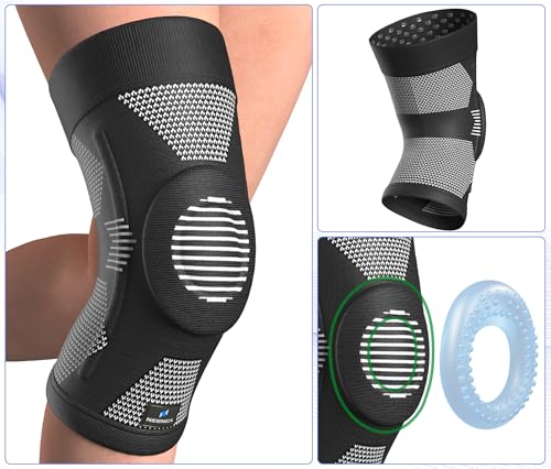 NEENCA Upgraded Thin Knee Brace for Women/Men, Compression Knee Support with Gel Pad & Spring Stabilizers. Knee Sleeve for Meniscus Tear, ACL, PCL, Arthritis, Joint Pain Relief, Runner, Workout, Sport - size: X-Large