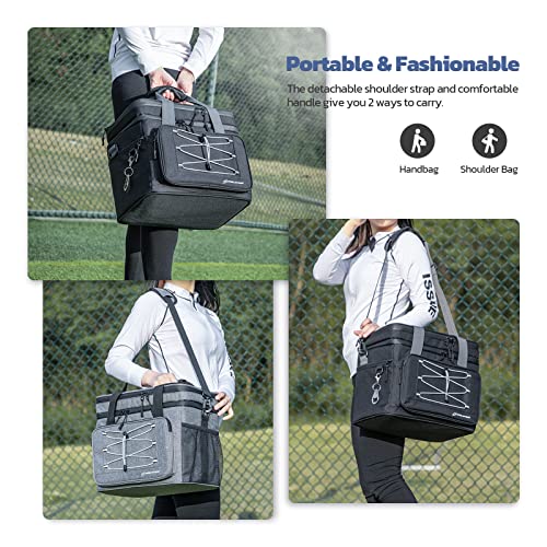 Maelstrom 24/30/60 Can Soft Cooler Bag, Double Deck Portable Ice Chest - color: Grey, size: 30 Can