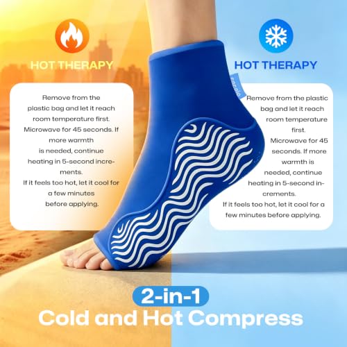 Ankle Ice Pack Wrap Cold Compression for Sprain & Swelling Relief - size: S/M
