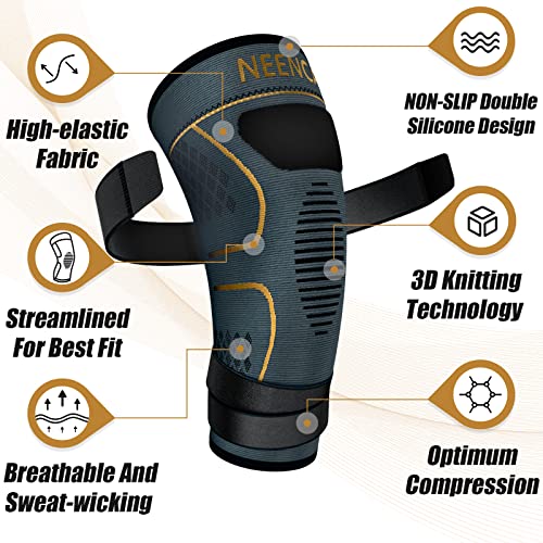 Compression Knee Brace for Women & Men - 2 Pack with Adjustable Straps - color: 2 Pack - Copper, size: Small