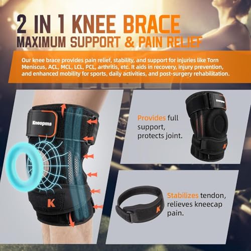 2-in-1 Knee Brace with Patella Strap for Running, Sports & Recovery
