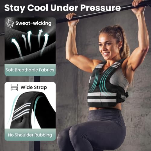 Adjustable Weighted Vest for Women and Men, 4-11lb/11-18lb/20-32lb Vest - size: 11-18 lbs